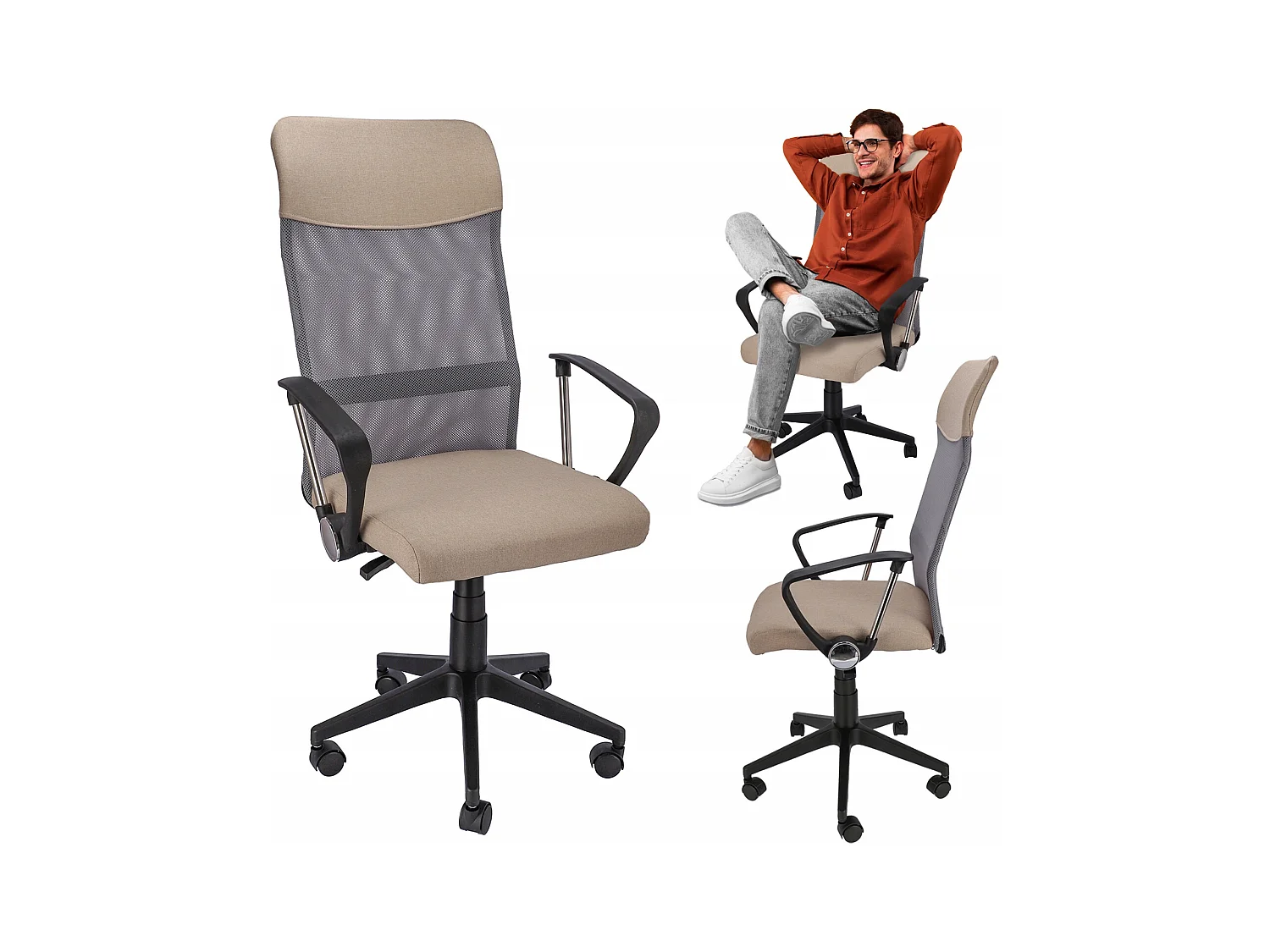 ZOOM fauteuil tissu beige