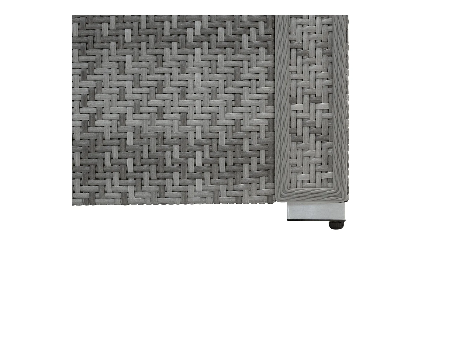 Salon de Jardin Modulaire en Rotin Gris 7 Pièces Canapé Coussins Table Basse