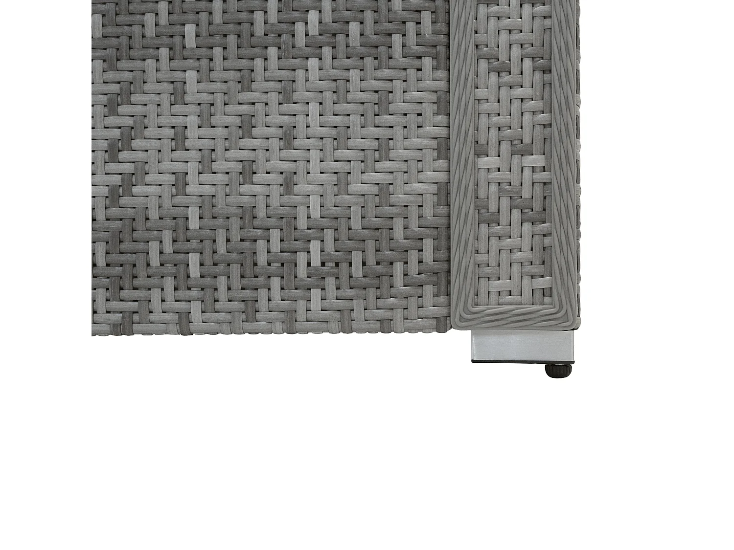 Salon de Jardin Modulaire en Rotin Gris 7 Pièces Canapé Coussins Table Basse