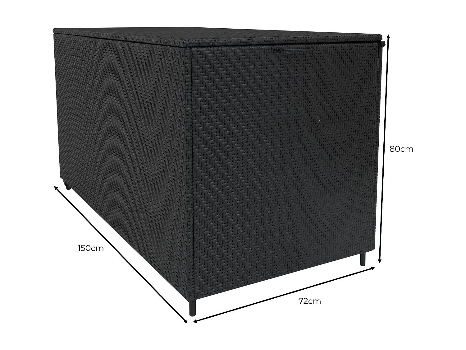 Set Modular de Ratán (7Piezas) c/ Cofre 700L Serafina (Negro)