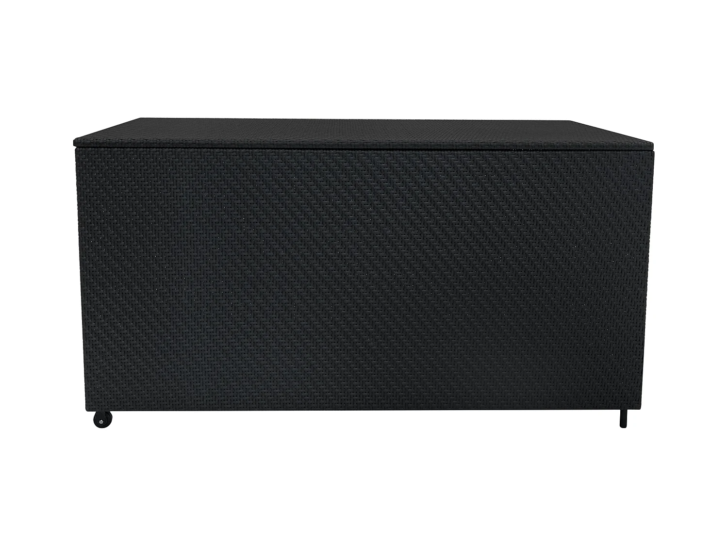 Salon de Jardin Modulaire en Rotin Noir 6 Pièces Canapé & 2 Coffres de Rangement