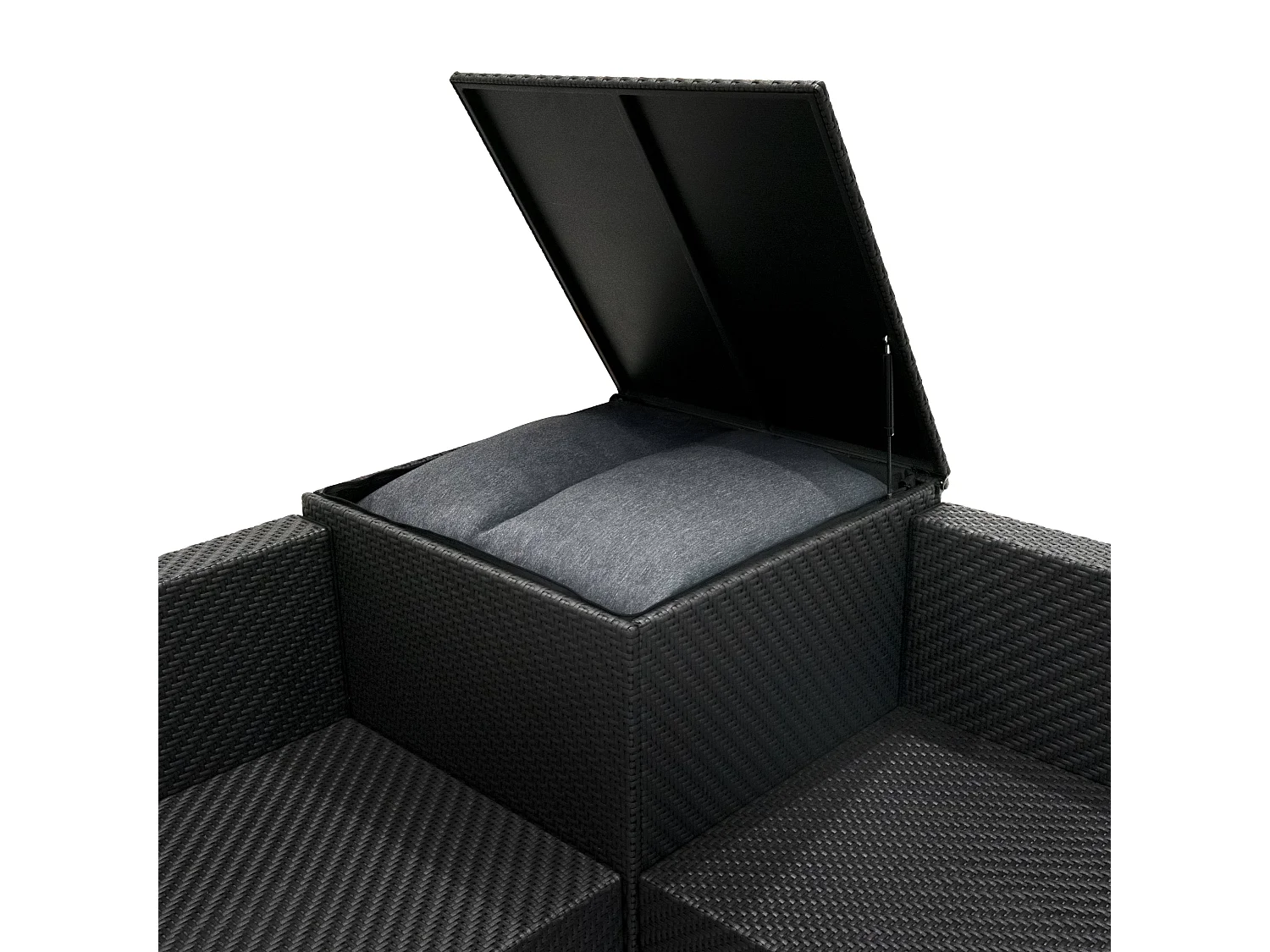 Rotan Modulaire 6-Delige Meubel Set - Zwart