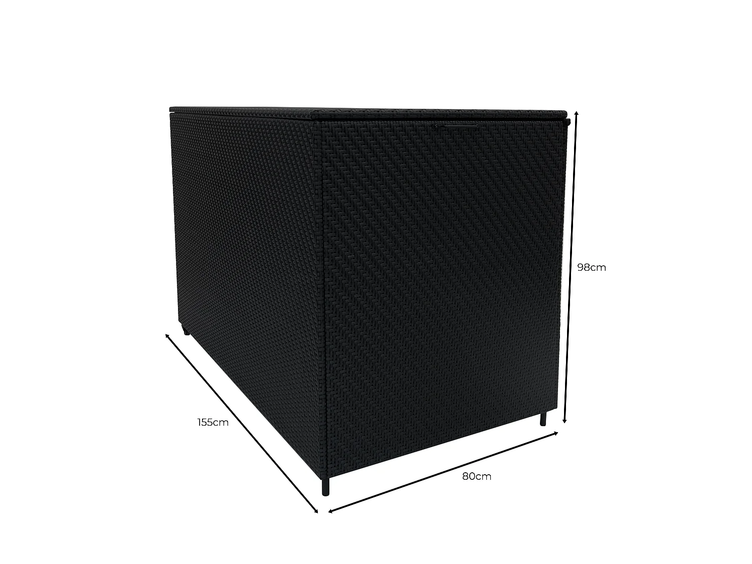 Rattan Modular 6 Piece Furniture Set & 996L Storage Box – Black