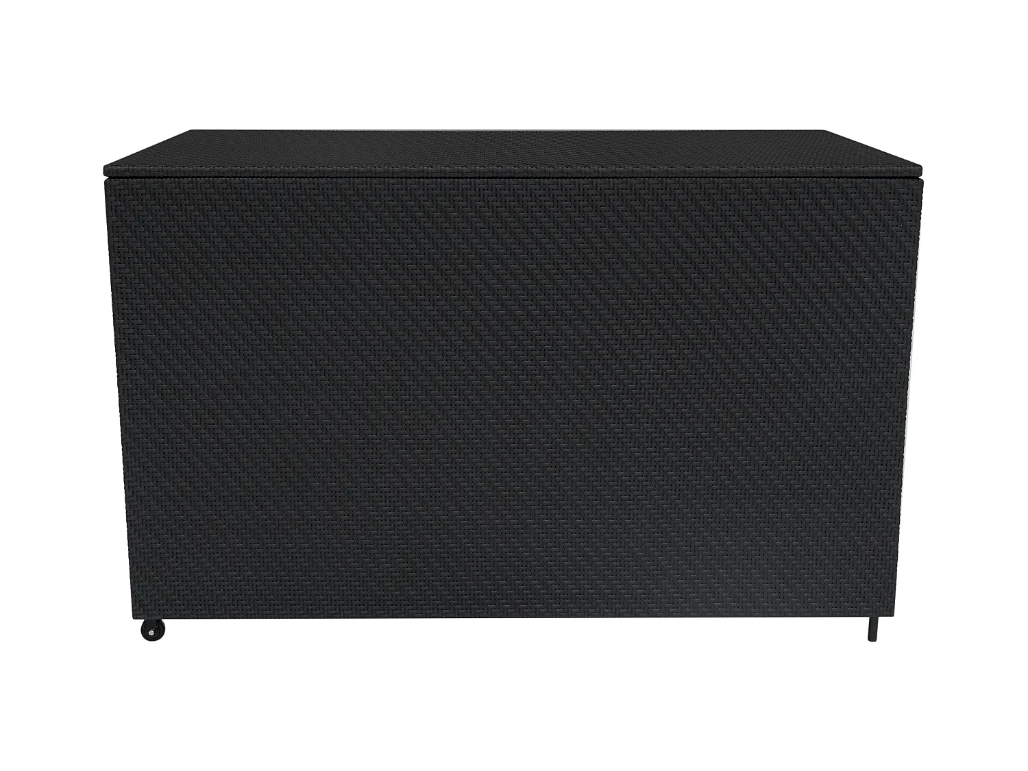 Salon de Jardin Modulaire en Rotin Noir 7 Pièces & Coffre de Rangement 996 L