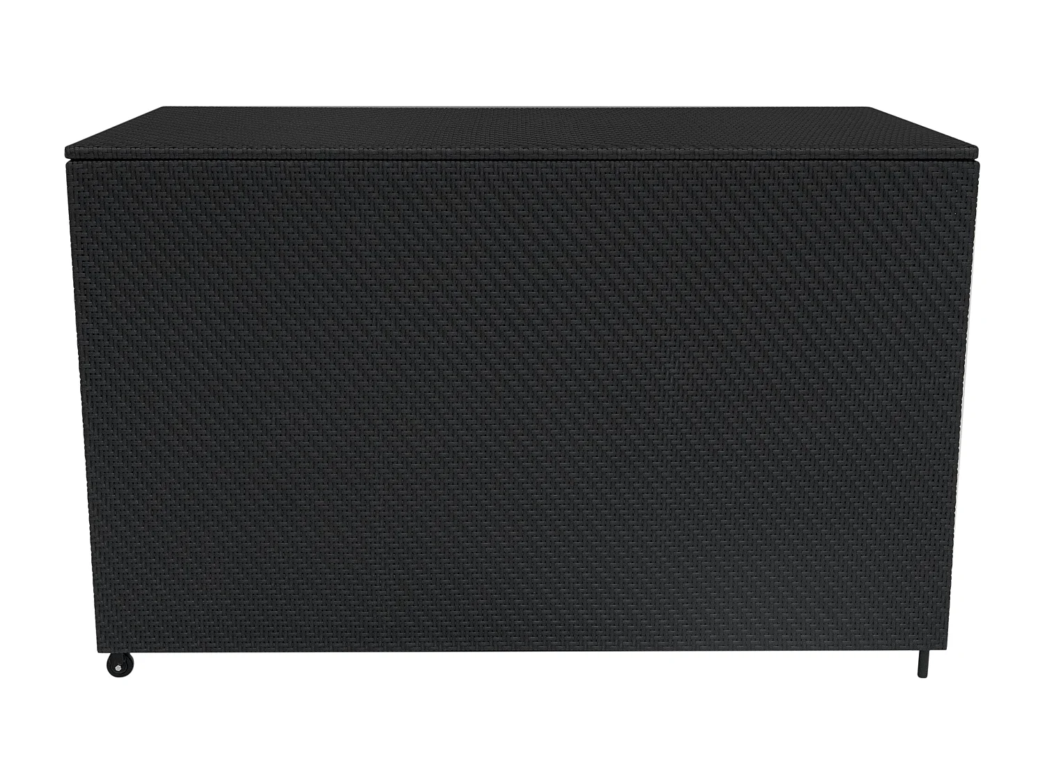 Salon de Jardin Modulaire en Rotin Noir 7 Pièces & Coffre de Rangement 996 L