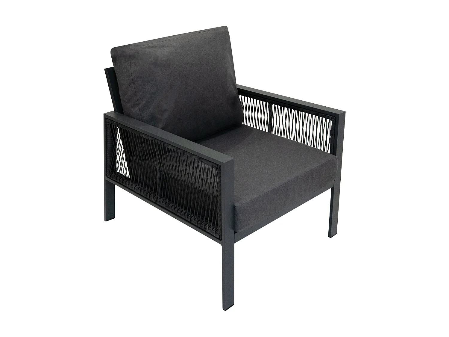 Set Mobili da Esterno 4 Pezzi in Alluminio Divano Tavolino Poltrone Grigio Antracite