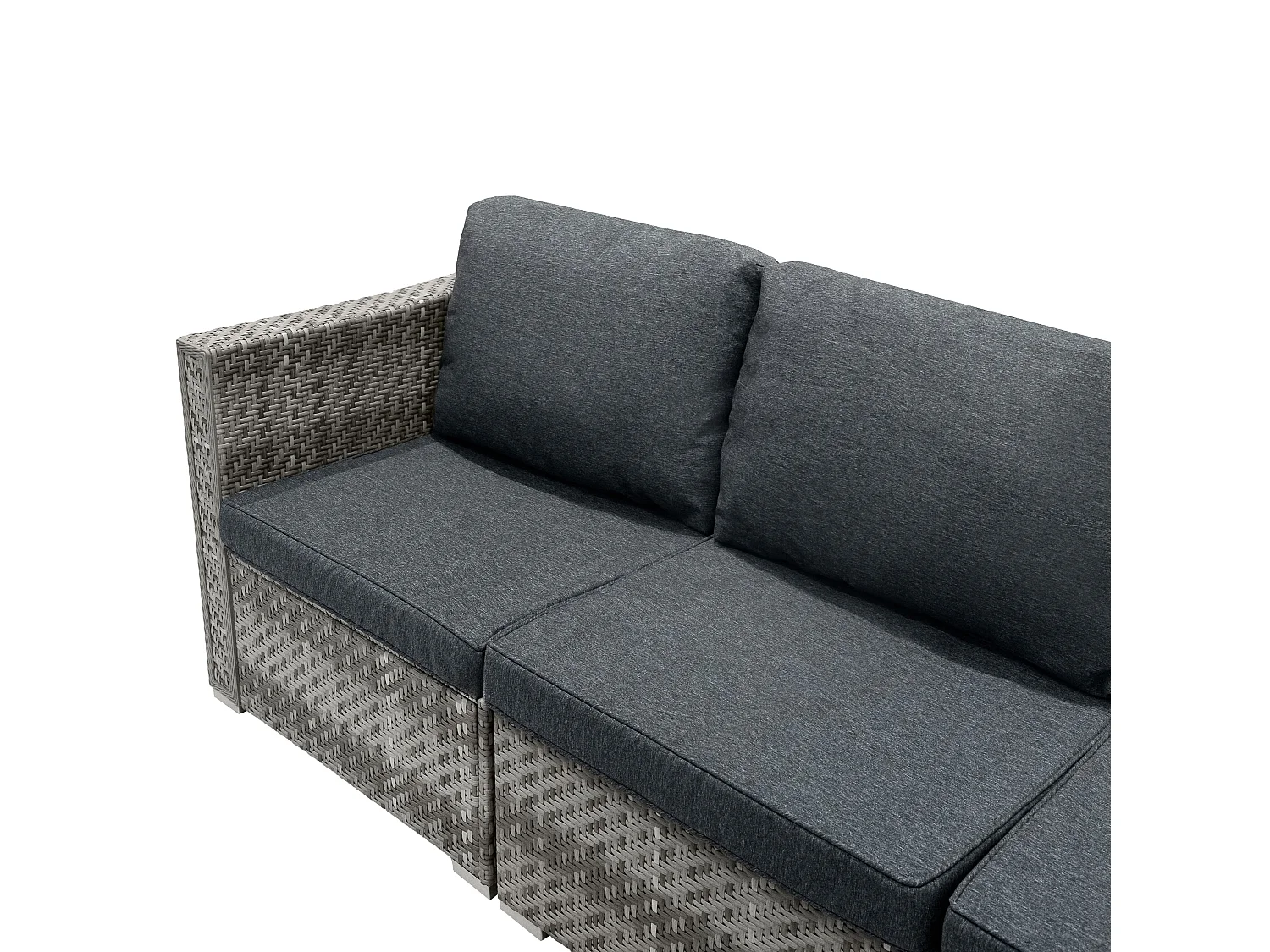 Rotan Modulaire 7-Delige Meubelset & 996L Opbergbox - Zwart
