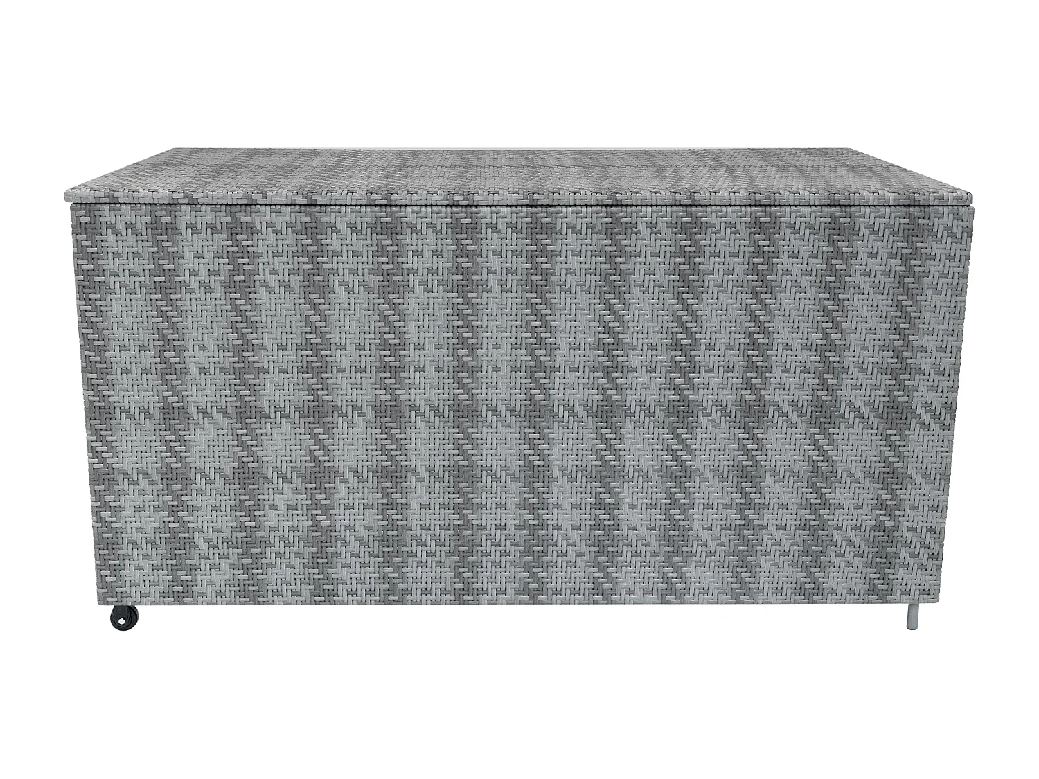 Rattan Gartenmöbel 7-teiliges Set & 700L Aufbewahrungsbox Marielle Grau 5-Sitzer Sofa Ecksofa Stühle mit Kissen, Tisch, Regenabdeckung