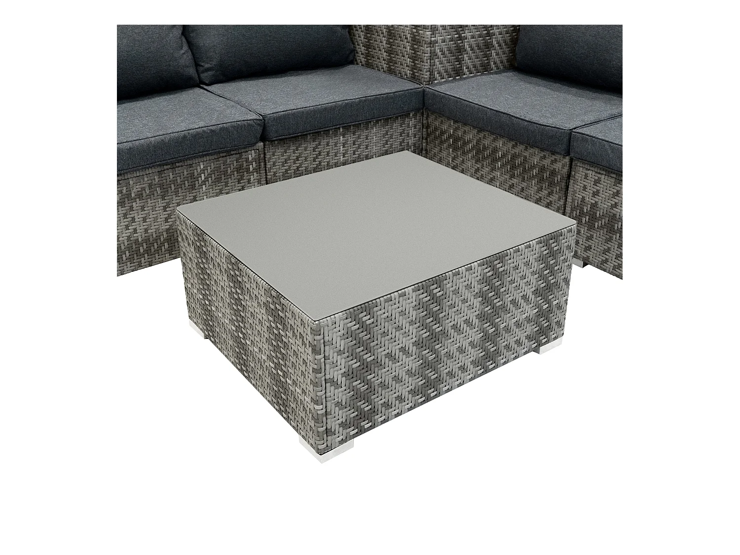 Set Muebles de Patio modulares de Ratán Marielle - Gris 6Piezas