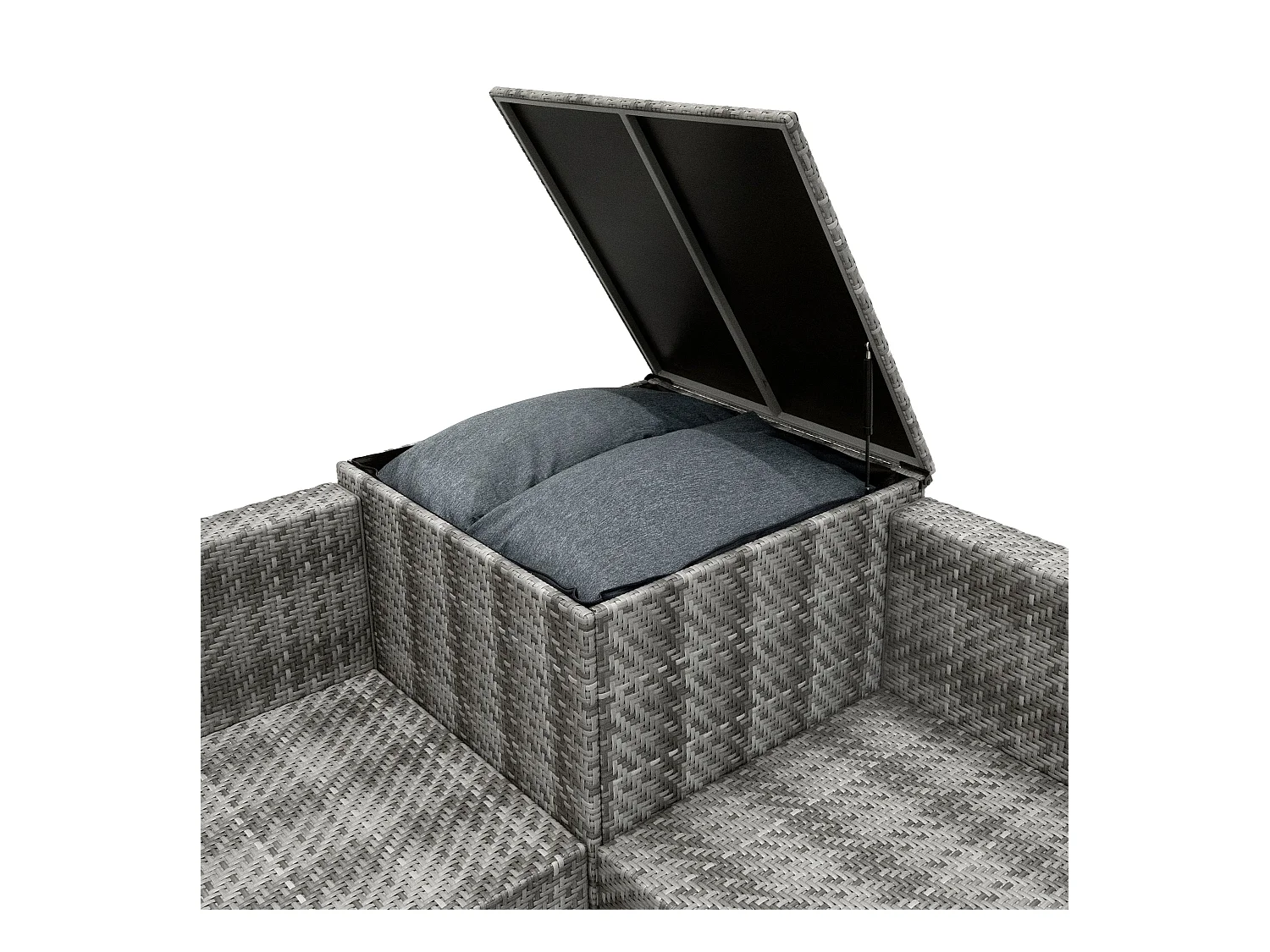 Set Muebles de Patio modulares de Ratán Marielle - Gris 6Piezas