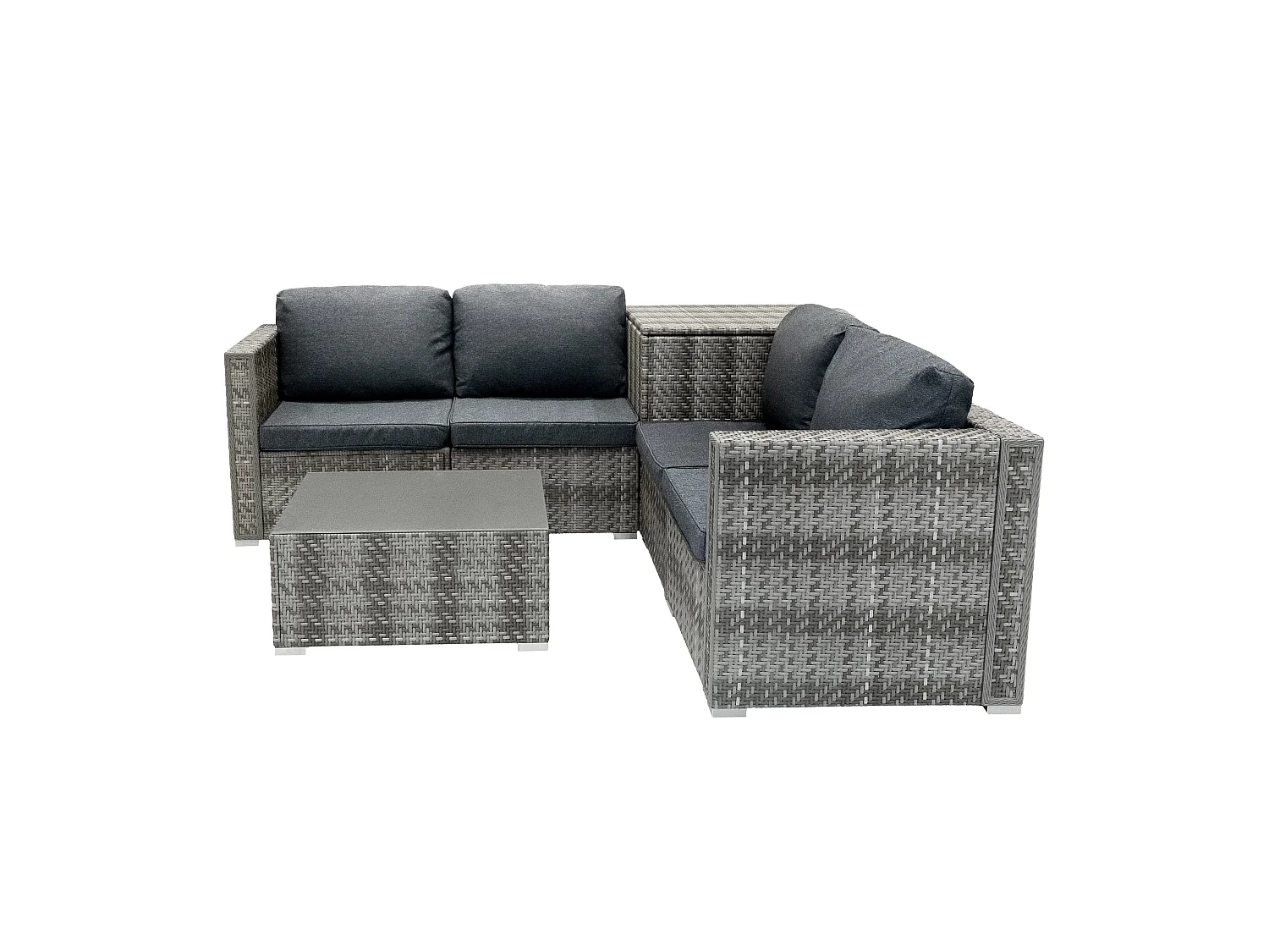 Rattan Modular 6 Piece Furniture Set – Grey