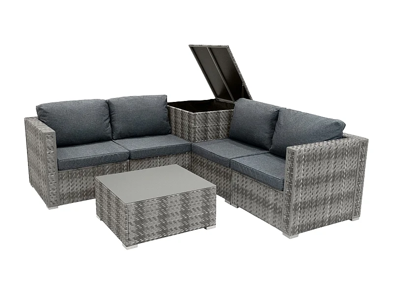 Rotan Modulaire 6-Delige Meubel Set - Grijs