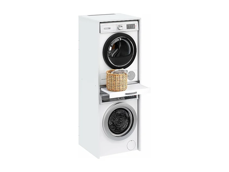Armoire colonne pour lave-linge et sèche-linge superposés T-BATH 67,2x187,5cm blanc