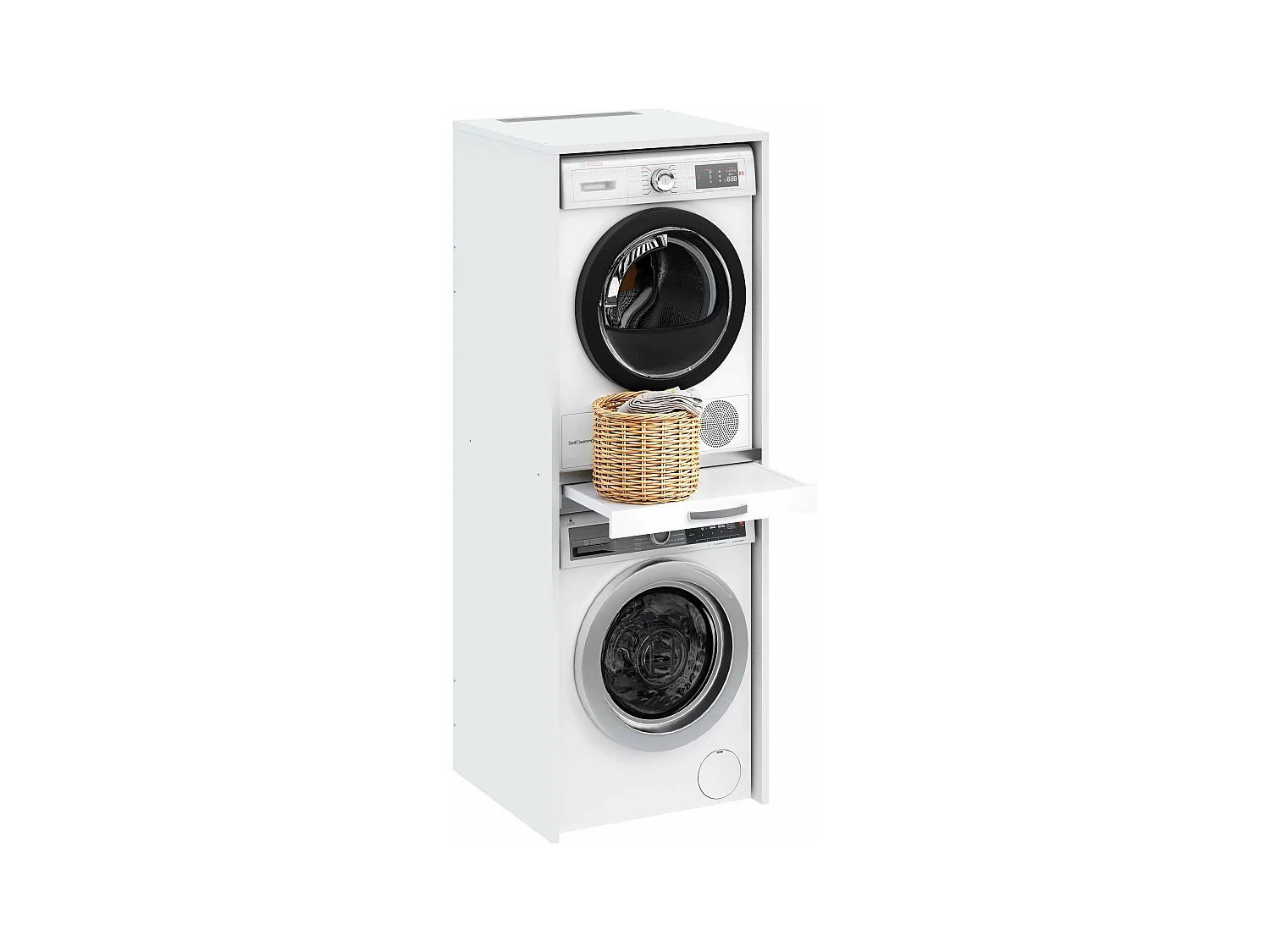 Armoire colonne pour lave-linge et sèche-linge superposés T-BATH 67,2x187,5cm blanc
