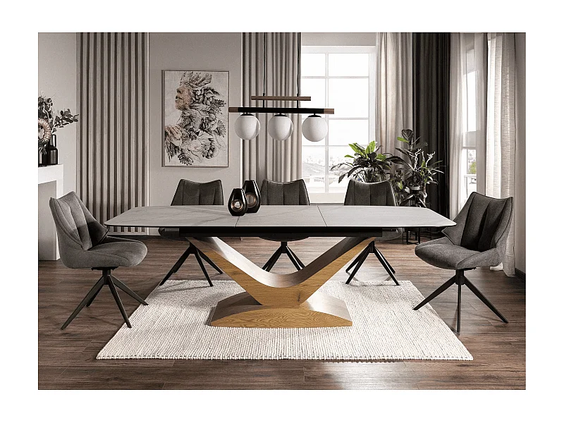 Tavolo da pranzo Dolce/Ceramica Legno/Bianco Marrone