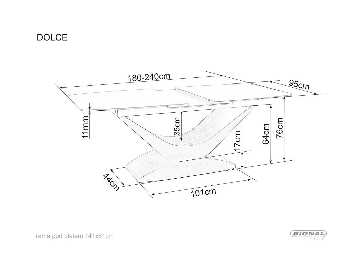 Esstisch Dolce/Keramik&Holz/Weiss&Braun