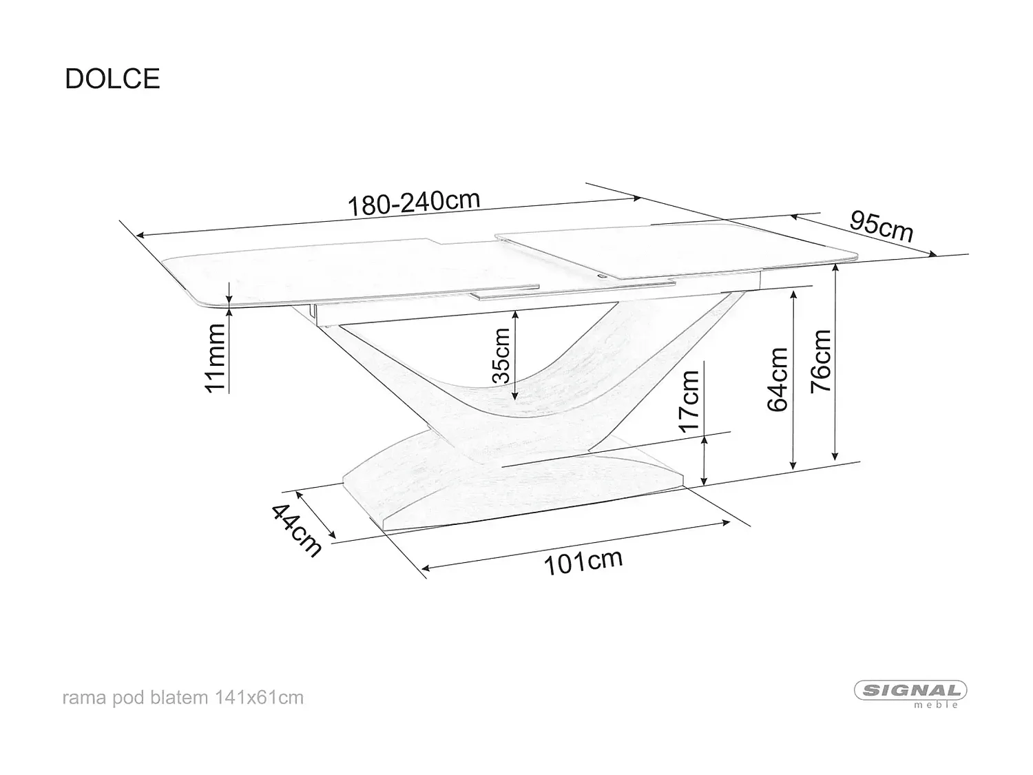 Esstisch Dolce/Keramik&Holz/Weiss&Braun