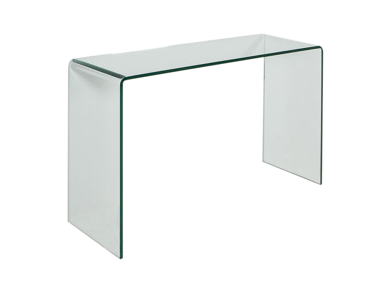 Smalle konsolentisch aus gebogenem glas 100x40x80 cm