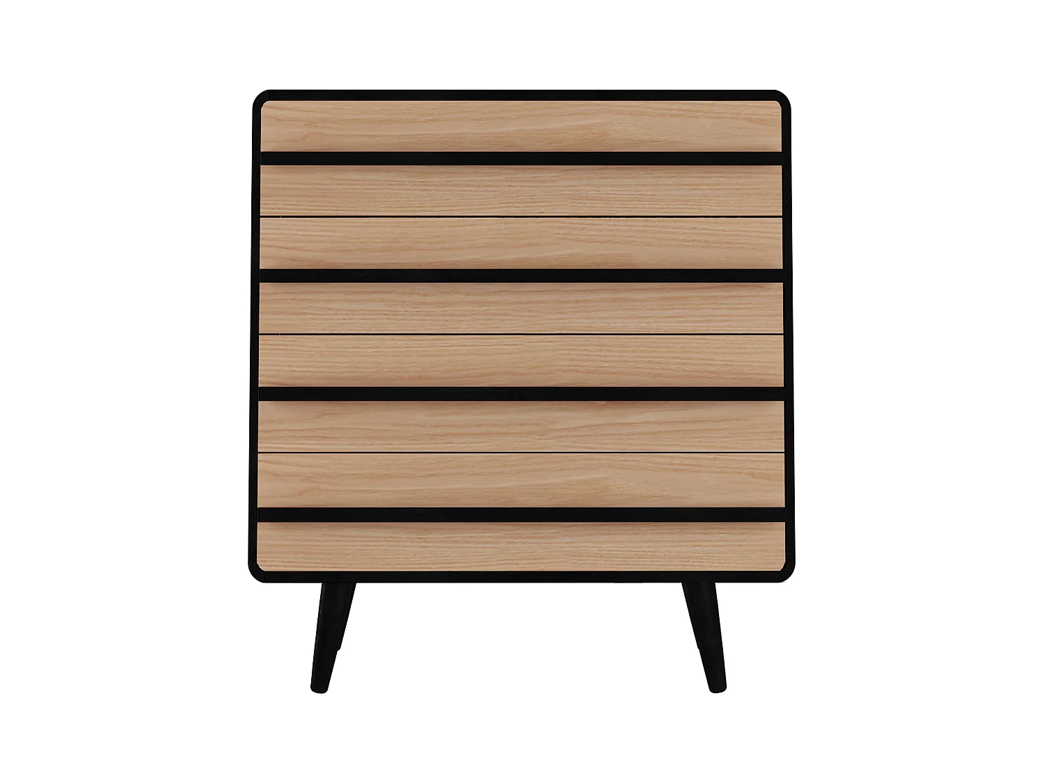 Chantal | Commode à 4 tiroirs en aggloméré nature et noir