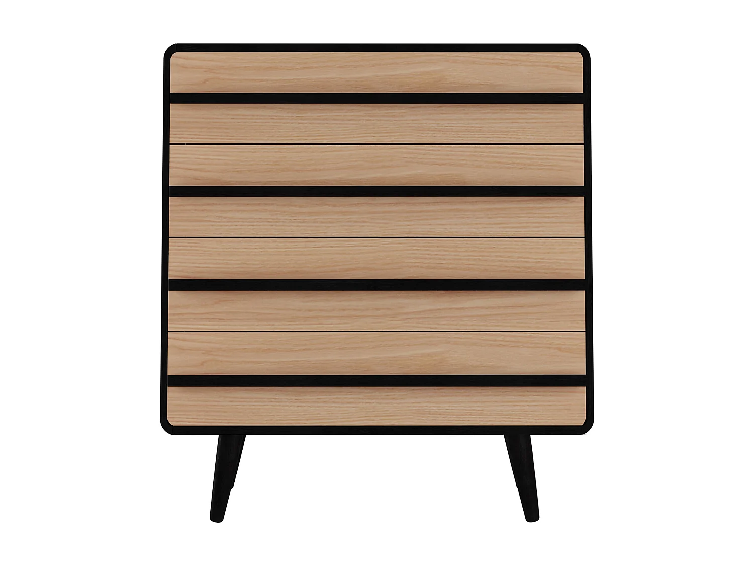 Chantal | Commode à 4 tiroirs en aggloméré nature et noir