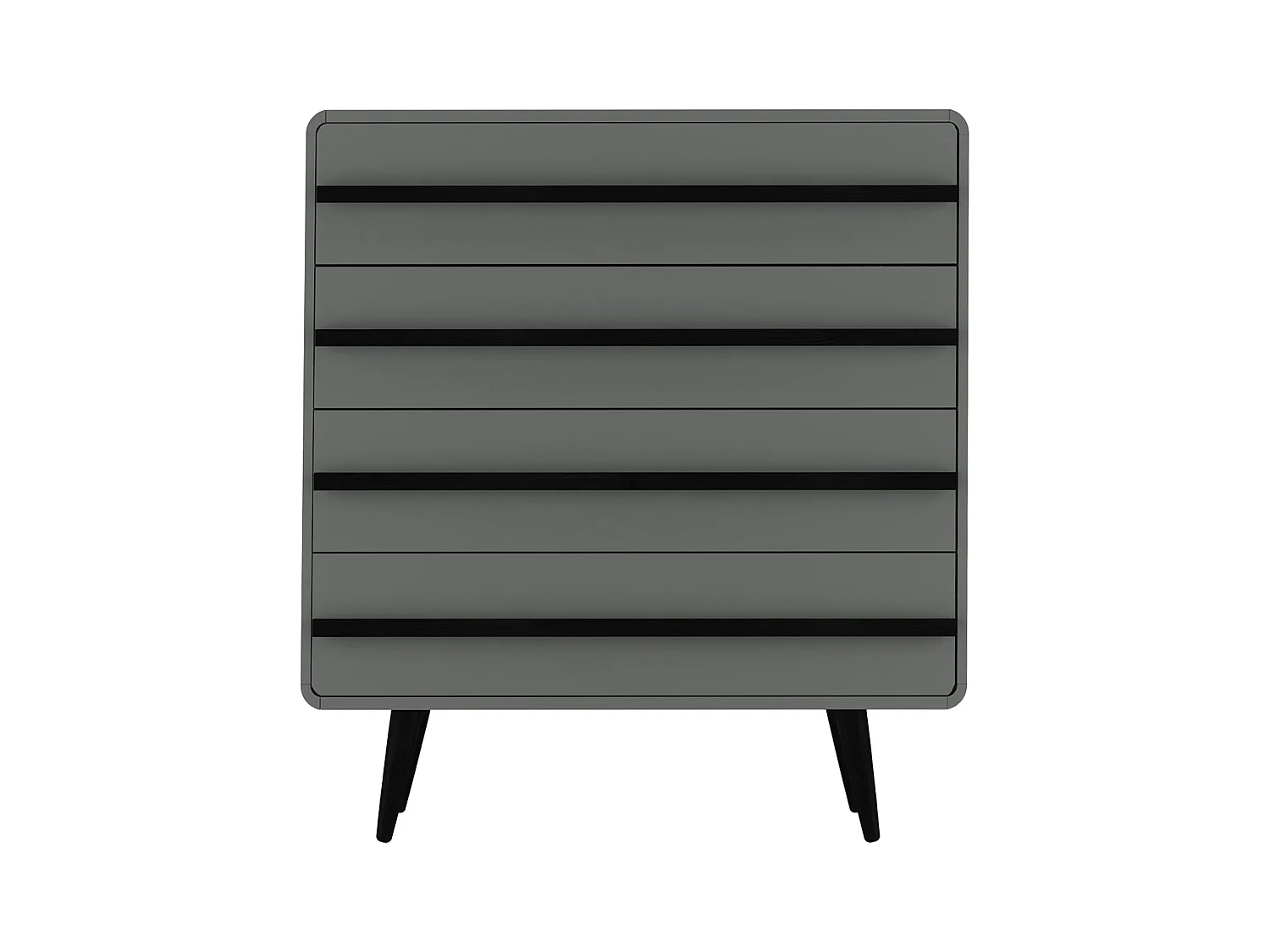 Chantal | Commode 4 tiroirs en aggloméré gris et noir