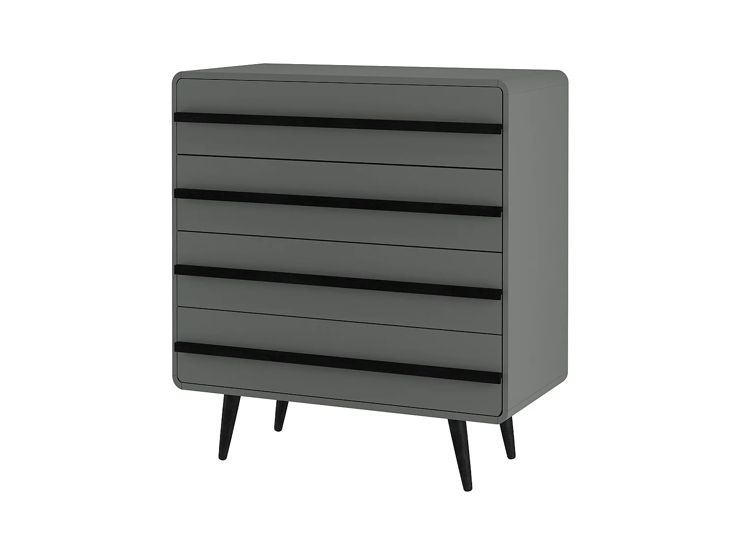 Chantal | Commode 4 tiroirs en aggloméré gris et noir