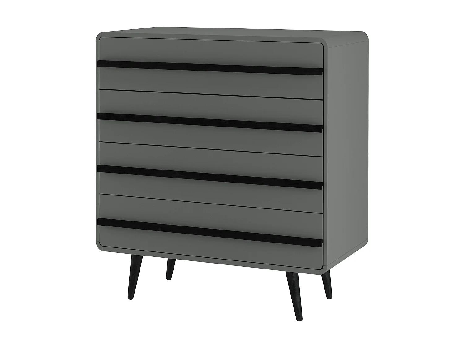 Chantal | Commode 4 tiroirs en aggloméré gris et noir