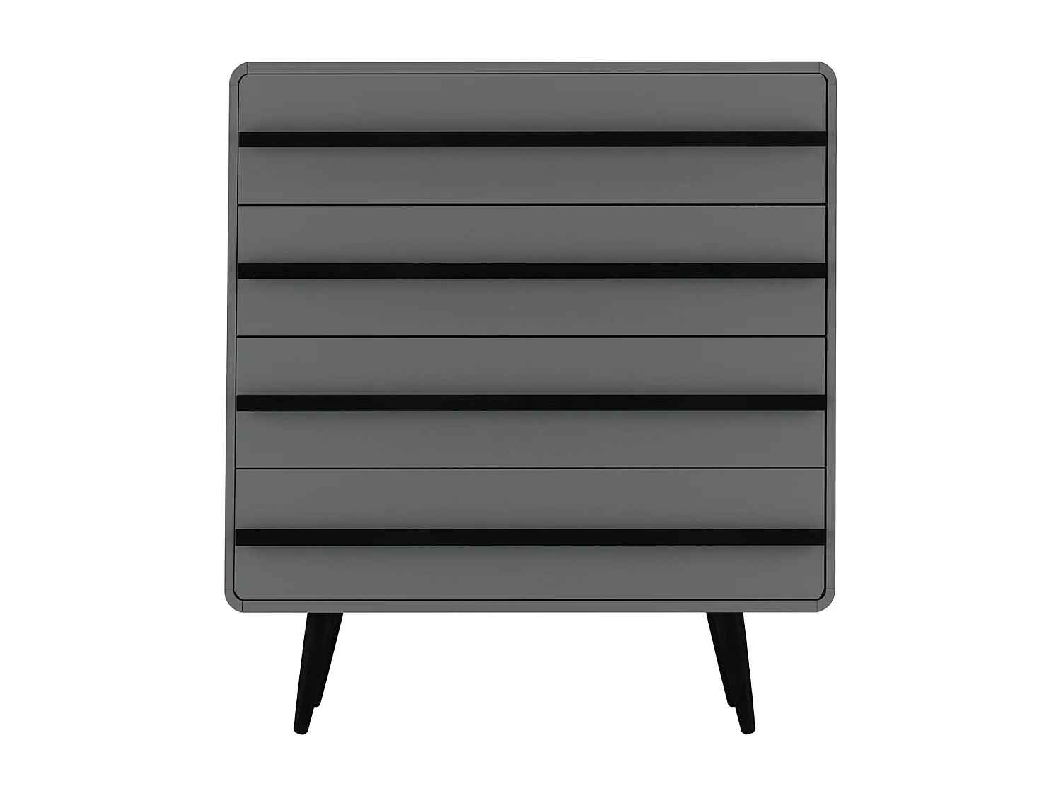 Chantal | Commode 4 tiroirs en aggloméré gris et noir