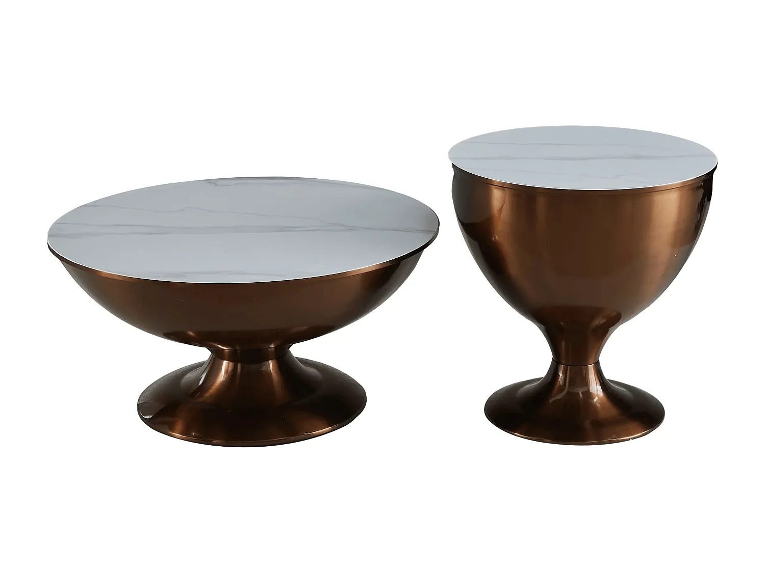 Couchtisch Set Salsa/Keramik/Weiss&Kupfer