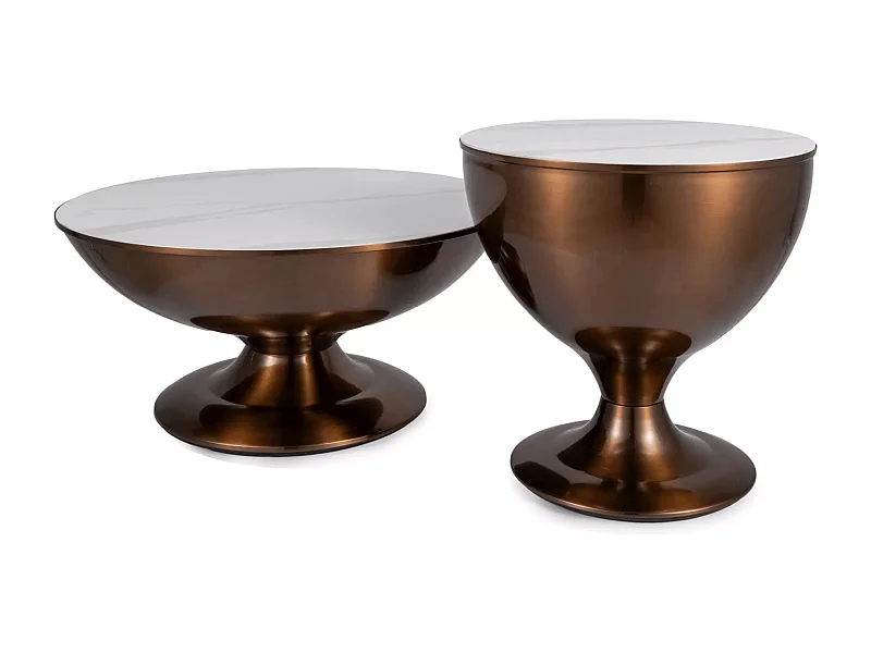 Set da tavolino Salsa/Ceramica/Bianco e Rame