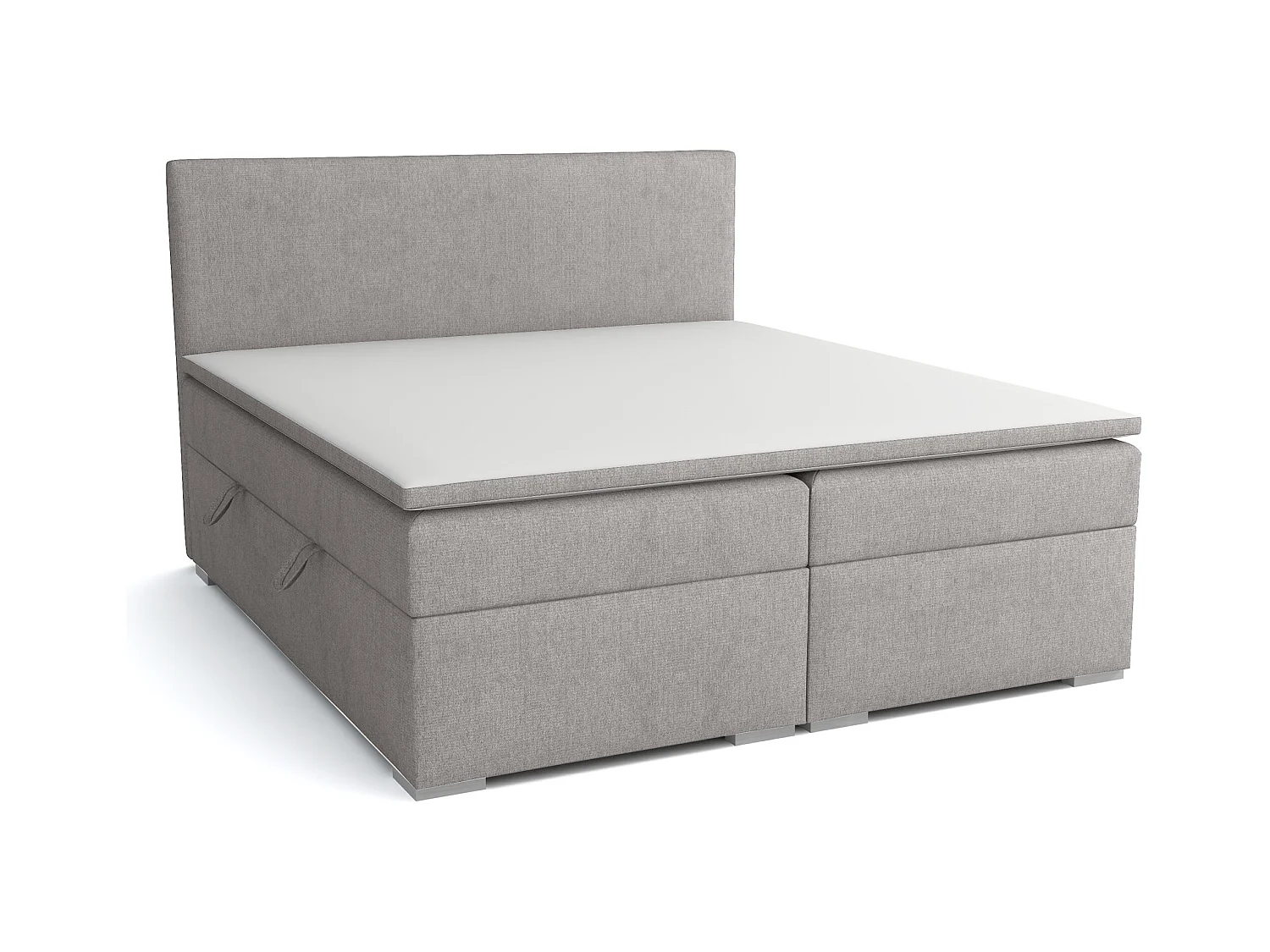LIT BOXSPRING avec surmatelas Ennis 200x200 cm, Lux 05 (Gris clair)
