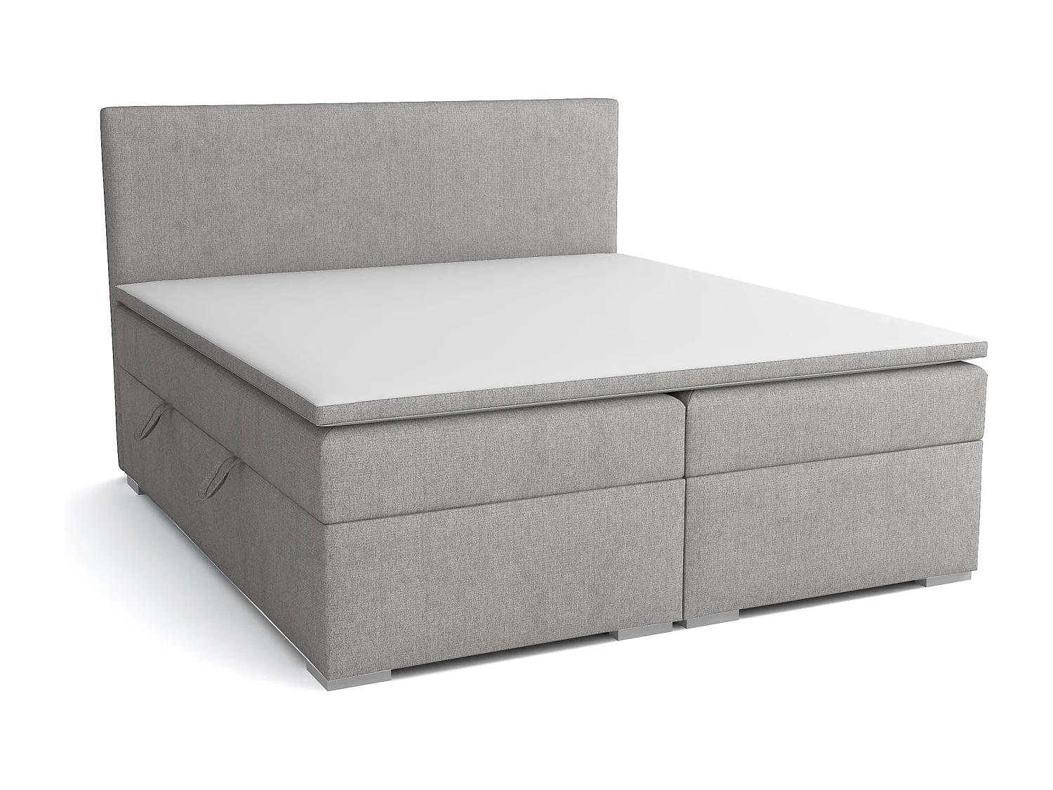LIT BOXSPRING avec surmatelas Ennis 200x200 cm, Lux 05 (Gris clair)