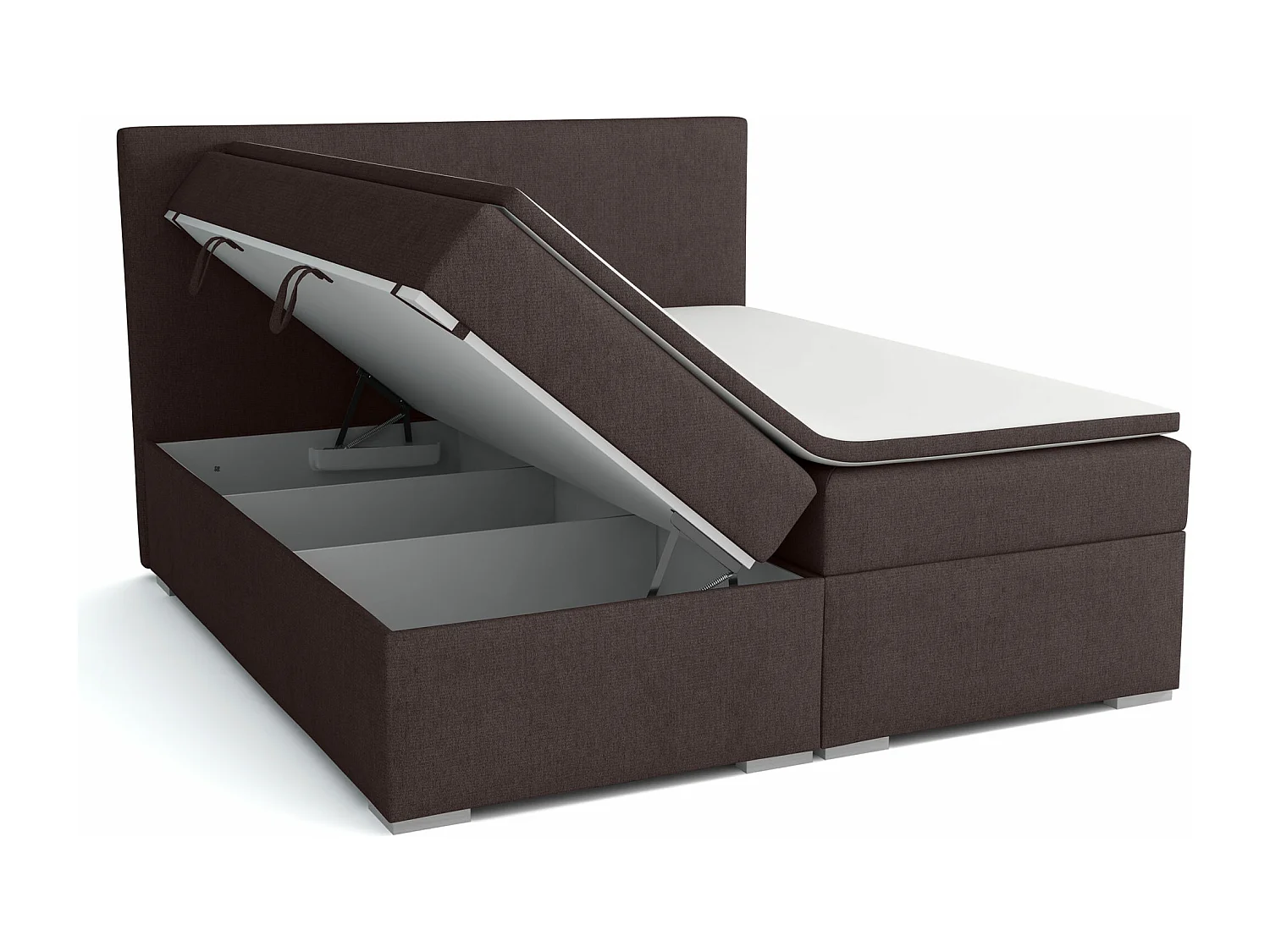 LIT BOXSPRING avec surmatelas Ennis 160x200 cm, Lux 13 (Brun foncé)