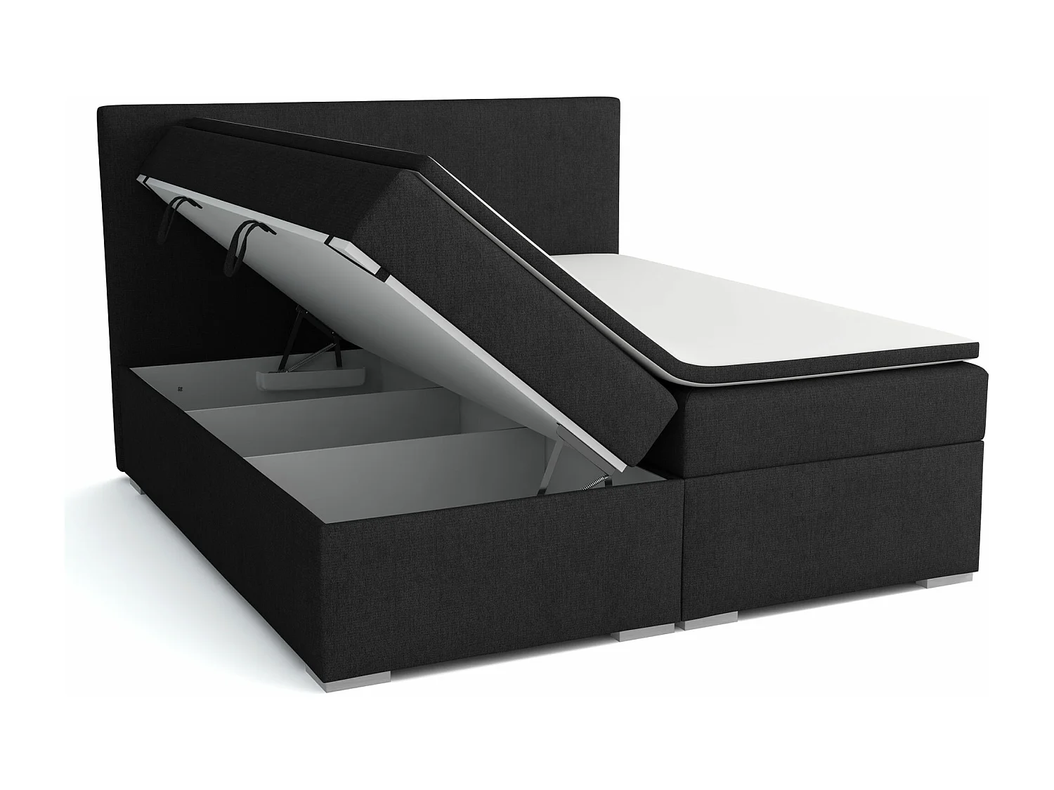 LIT BOXSPRING avec surmatelas Ennis 180x200 cm, Lux 23 (Noir)