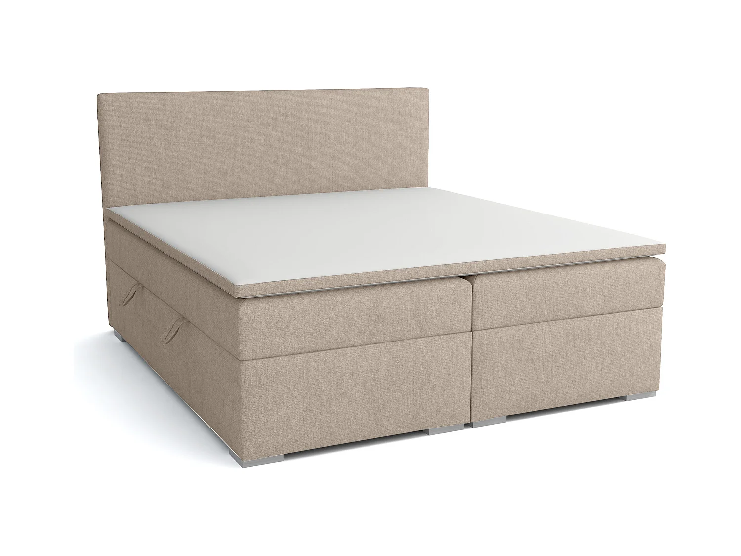 LIT BOXSPRING avec surmatelas Ennis 160x200 cm, Soro 21 (Ivoire)