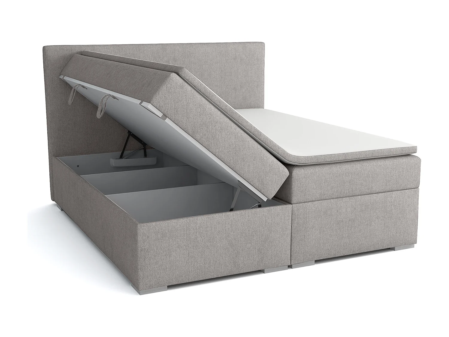 LIT BOXSPRING avec surmatelas Ennis 180x200 cm, Lux 05 (Gris clair)