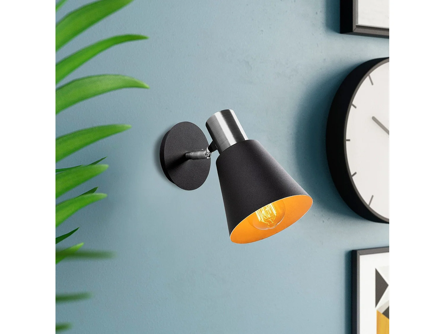 Applique murale orientable cône Conix Métal Noir et Nickel