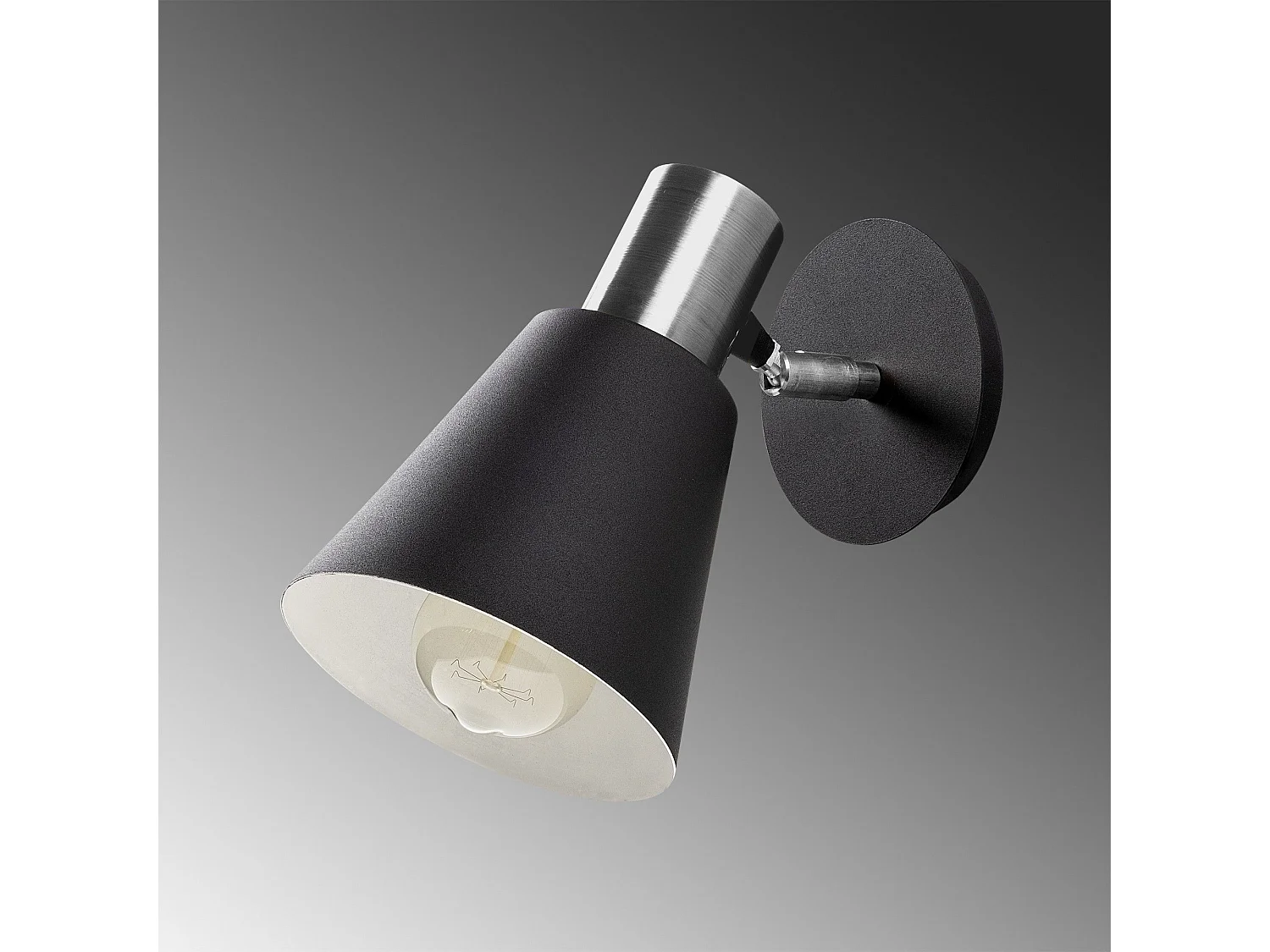 Applique murale orientable cône Conix Métal Noir et Nickel