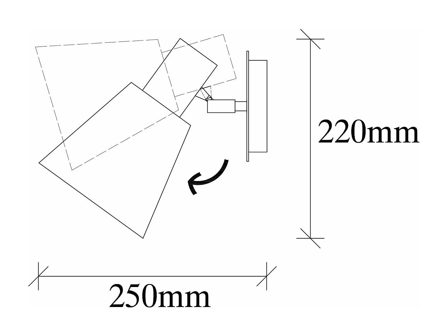 Applique murale orientable cône Conix Métal Noir et Nickel