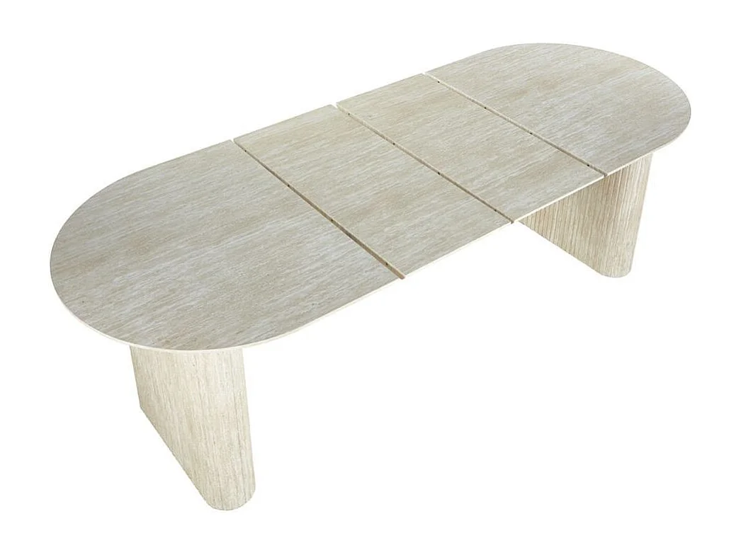 Mesa de comedor Pietra diseño extensible blanco 75x150-190-230x90 cm Adec