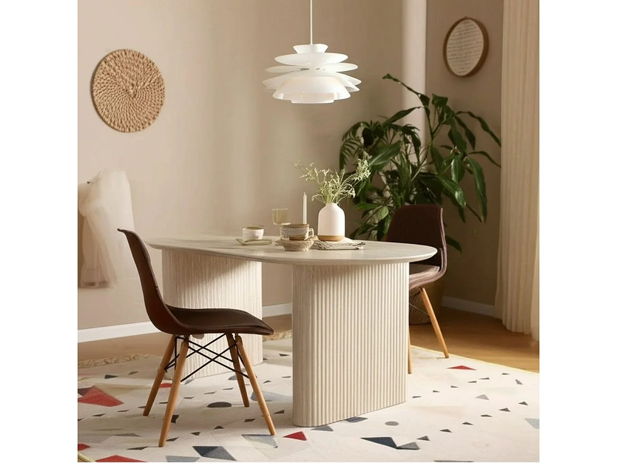 Mesa de comedor Pietra diseño extensible blanco 75x150-190-230x90 cm Adec
