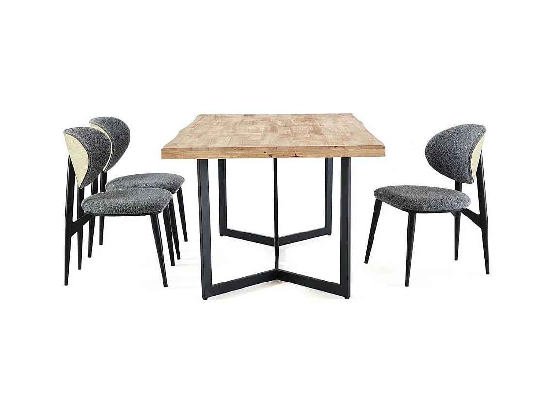 Mesa de comedor Artist diseño fijo roble nordish/negro 76x150x90 cm Adec