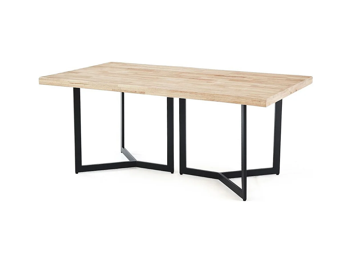 Mesa de comedor Artist diseño fijo roble nordish/negro 76x150x90 cm Adec