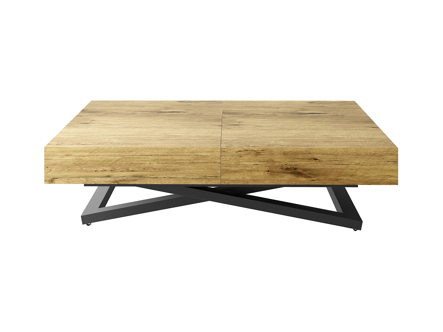 Couchtisch Höhenverstellbar und Ausziehbar Cavetta U - Wohnzimmertisch Esstisch Multifunktionstisch 120-200/80/27-76 cm Lancelot Eiche