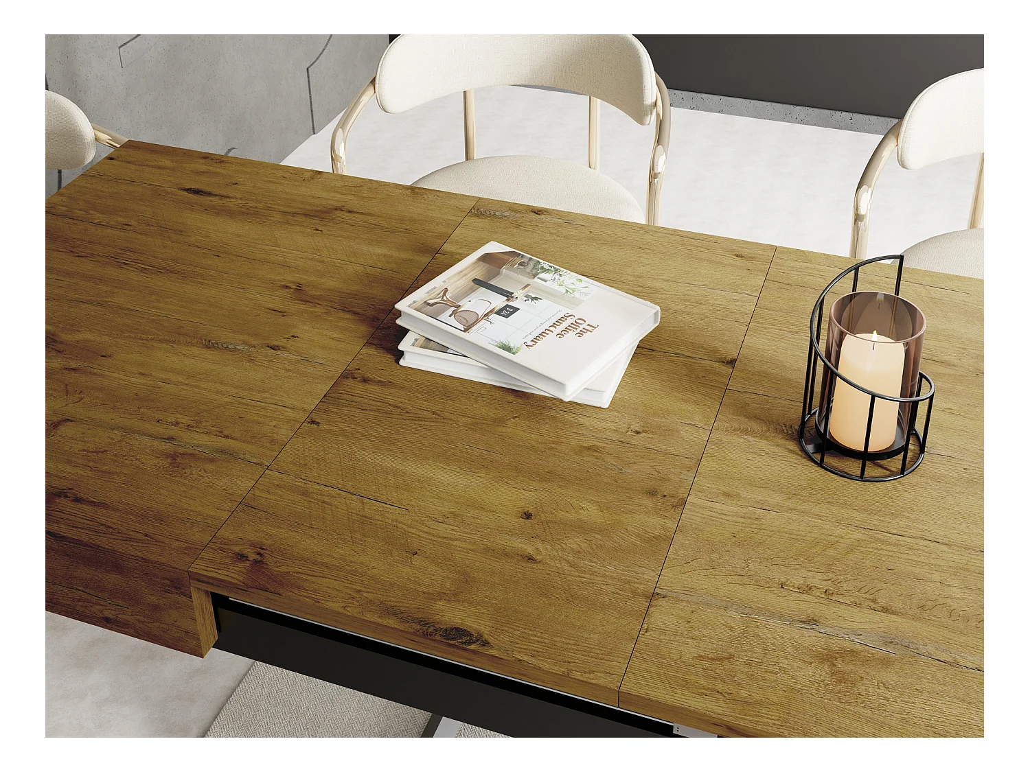 Couchtisch Höhenverstellbar und Ausziehbar Cavetta U - Wohnzimmertisch Esstisch Multifunktionstisch 120-200/80/27-76 cm Lancelot Eiche