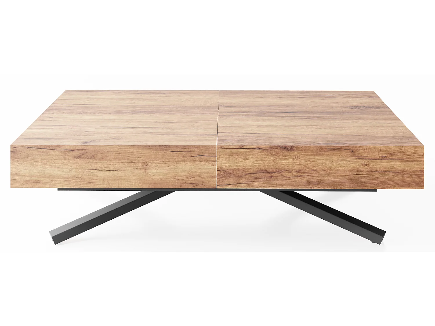 Couchtisch Höhenverstellbar und Ausziehbar Cavetta X - Wohnzimmertisch Esstisch Multifunktionstisch 120-200/80/27-76 cm Craft Eiche