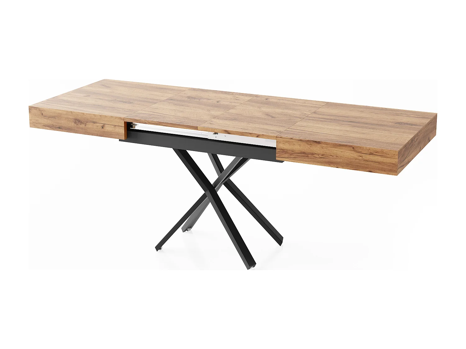 Couchtisch Höhenverstellbar und Ausziehbar Cavetta X - Wohnzimmertisch Esstisch Multifunktionstisch 120-200/80/27-76 cm Craft Eiche