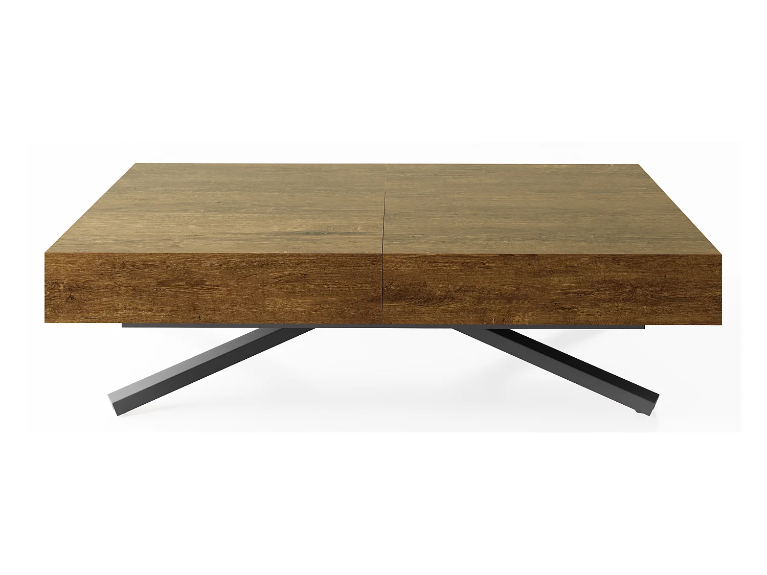 Couchtisch Höhenverstellbar und Ausziehbar Cavetta X - Wohnzimmertisch Esstisch Multifunktionstisch 120-200/80/27-76 cm Lefkas Eiche