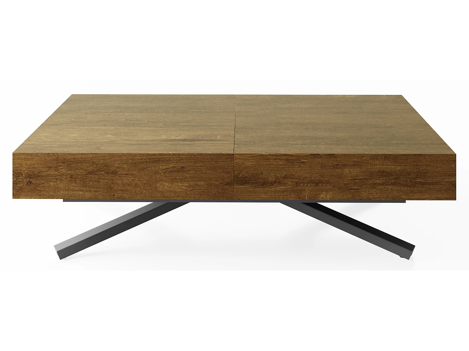 Couchtisch Höhenverstellbar und Ausziehbar Cavetta X - Wohnzimmertisch Esstisch Multifunktionstisch 120-200/80/27-76 cm Lefkas Eiche