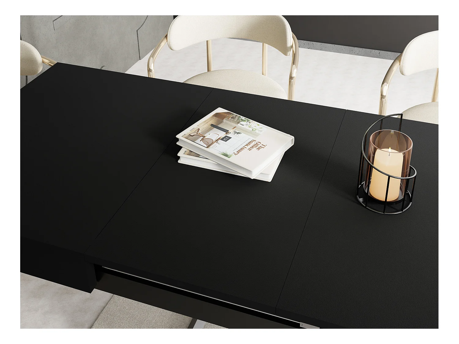 Couchtisch Höhenverstellbar und Ausziehbar Cavetta X - Wohnzimmertisch Esstisch Multifunktionstisch 120-200/80/27-76 cm Schwarz